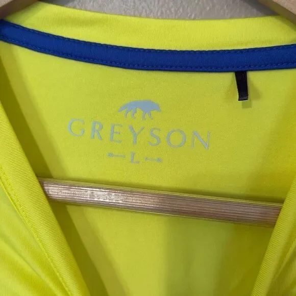 Greyson mens athletic shirt size large cooling moisture wicking yellow hiking bi - Picture 3 of 6
